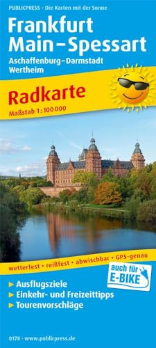 Publicpress Radkarte Frankfurt, Main, Spessart, Aschaffenburg, Darmstadt, Wertheim 1:100.000: Radkarte mit Ausflugszielen, Einkehr- & Freizeittipps, ... GPS-genau. 1:100000 (Radkarte: RK)