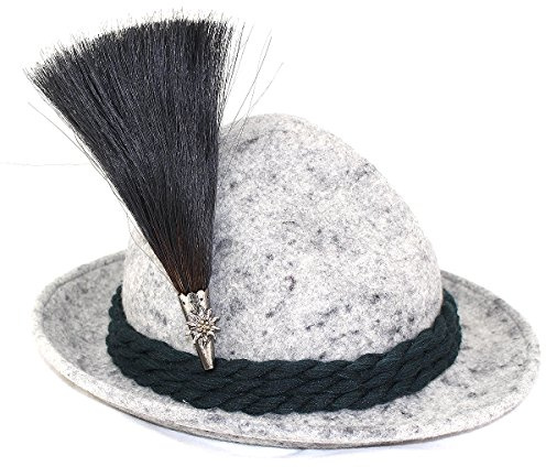 Bayerischer Gamsbart stark gebunden ca. 18 cm - Hutschmuck, Edelweiss Hülse, Trachtenschmuck