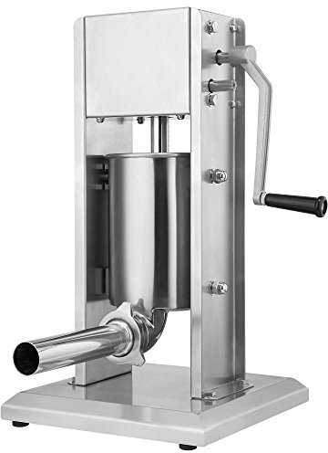 Zelsius | Macchina per riempire salsicce professionale in acciaio inox + quattro diversi tubi di riempimento | insaccatrice, pressa per salsicce, macchina con cambio a due velocità (3 Litro, argento)