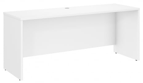 Bush Business Furniture Studio C Credenza Desk, Computer Table for Home or Professional Office, 72W x 24D, White