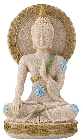 Hilitand Estatua de Buda Escultura Tallada a Mano de Piedra Arenisca estatuilla artesanía para el hogar Altar Zen decoración Regalo de inauguración