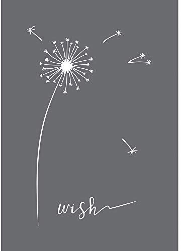 Rayher 45105000 Schablone Wish, Format DIN A5, mit Rakel, Siebdruck-Schablone, Malschablone, selbstklebend, Grau