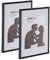 Relaxdays Bilderrahmen 2er Set, 20x30 cm, Passepartout 15x20 cm, Glasscheibe, Fotorahmen zum Stellen & Hängen, schwarz