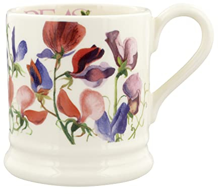 Emma Bridgewater 1/2 Pint, Ceramic Coffee Mug Large Stoneware, Cappuccino, Latte, Coffee, Tea Cup, Beautiful Mugs, Birthday Gift - Coffee Mug Sweet Pea Multi, Ceramic