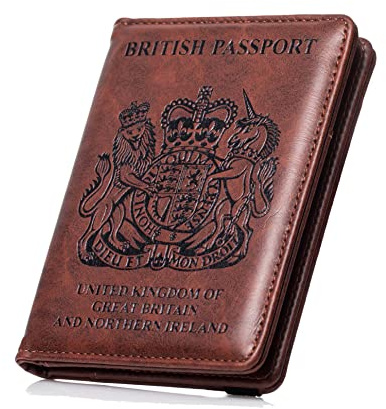 George Hughes Passport Holder - RFID Blocking British Passport Cover - Passport Wallet - UK Passport Case for Women and Men (Brown)