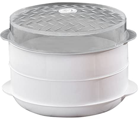 BESPORTBLE Caja De Vapor Redonda Alta Capacidad Para Microondas Tapa Vaporera De Cocina