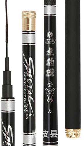 Karpfenrute Super Hard Powerful Hand Pole Teleskop Angelrute Carbon Fiber Süßwasser Karpfen Fishing3.6m, 4,5 M, 5,4 M, 6.3mVboni (Color : Black, Size : 2.7m 19 Hardness)