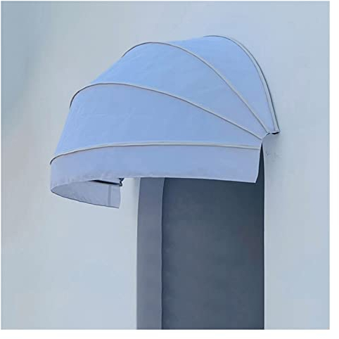 GOCHUSX Markise Für Fenster Und Türen, Faltbare Runde Vordachabdeckung UV-Block Sonnenschirm, Polyester-Gewebe Dekorative Volant, (Farbe : Weiß, Größe : 100cm)