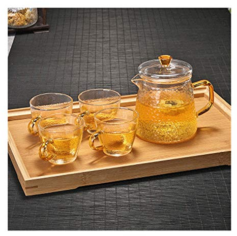 BEZAX Teekanne aus klarem Glas Teekanne aus gehämmertem Glas Haushalt große Kapazität Teekanne aus Glas mit Filter