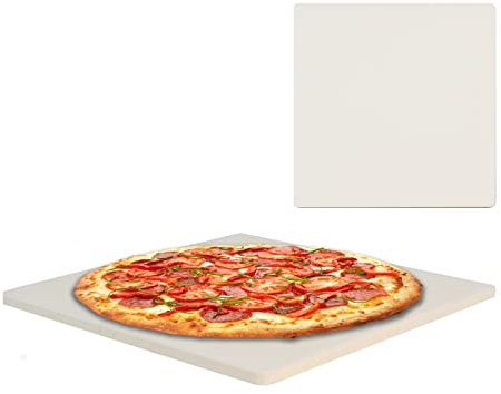 Pizza Stone - Baking Stone for 12 Inch Outdoor Pizza Oven, Grill, 12 Inch Square BBQ, Baking Tray 31.5 x 32 x 1.5 cm