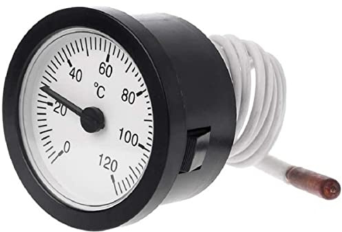 RANRAO 1 x Kapillar-Temperaturmessgerät Thermometer Zifferblatt Thermometer mit Sensor Kapillartemperaturanzeige 0-120 °C für Wasser, Flüssigkeit und Öl
