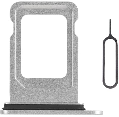Risidamoy for iPhone 12 Silver SIM Card Slot Replacement Single SIM Version Card Tray Holder Adapter with Waterproof Rubber Ring Repair Tool Fix Kit Needle Ejector for A2172 A2402 A2403 A2404