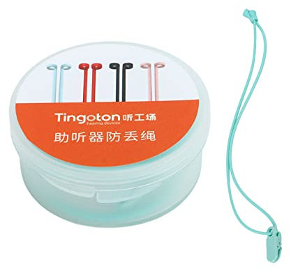 BORDSTRACT Clip Per Amplificatore Acustico in Silicone, Cordino Per Amplificatore Acustico Anti-smarrimento, Supporto Per Apparecchi Acustici con Scatola di Immagazzinaggio Per Anziani Adulti Bambini