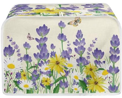 TOADDMOS Toaster-Abdeckung mit Gänseblümchen-Motiv, 4 Scheiben, breiter Schlitz, kleines Küchengerät, Brotbackmaschine, Staub- und Fingerabdruckschutz