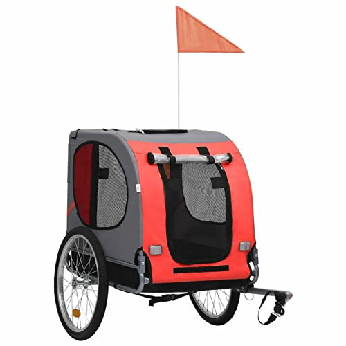 Rantry Hunde-Fahrradanhänger, Rot und Schwarz