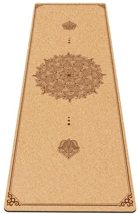 Fiita Premium Yogamatte Kork rutschfest: aus Naturkautschuk rutschfest & Kork, natürlich & nachhaltig, großzügige Maße (183x61x0,5cm), natürliche Yogamatte rutschfest Yoga Matte