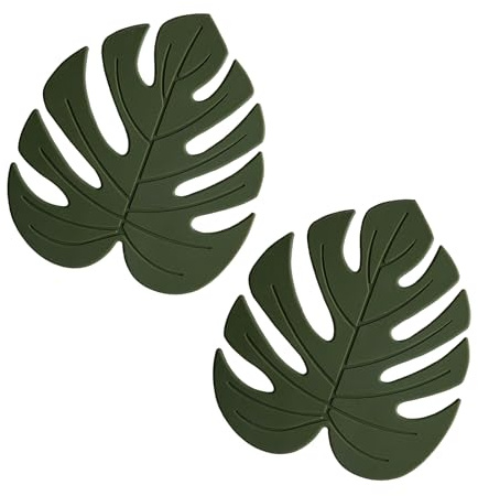 Rubber Drink Coasters Set of 2,Non Slip Heat Resistant Kitchen Trivets Silicone Coasters for Drinks Protect Furniture from Water Marks or Damage