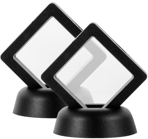 AUTSUPPL Coin Display Box 2-Pack Floating Display Frames Clear Protective Suspension Case for Commemorative Coins Medallions Jewelry 1.97X1.97X0.79In Lightweight Holder