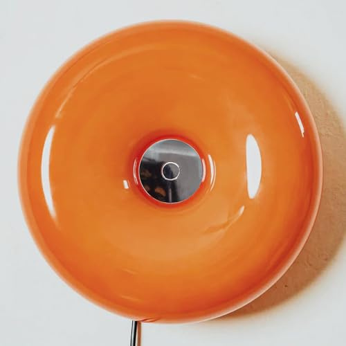 Modern Wandleuchte in Orange Donut Lampe Glas LED Wandlampe mit Stecker Touch Dimmbar 3000K-6000K Rund Nachttischlampe mit Kabel Wand Nachtlicht Donut Tisch Lampe für Wohnzimmer Esszimmer Schlafzimmer
