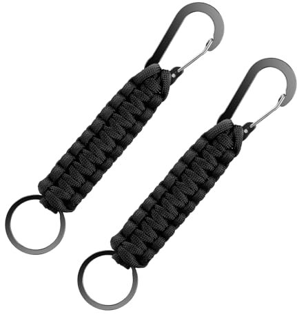 Mabor 2 Stück Schlüsselanhänger Paracord mit Karabiner Schlüsselband Personalisiert Karabinerhaken mit Paracord für Survival Camping Wandern
