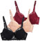 CSWH 3er Pack BH Damen mit Bügel Fraun Spitzen BH Set mit verstellbarem Push Up BH Sexy BH Mädchen Atmungsaktiver Weich Bequemer BHS Y2K Unterwäsche Bra für Alltag