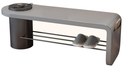 XLIHAWY Schuhbank Für Den Eingangsbereich, 2-stöckiges Schuhregal Mit Gepolsterter Sitzfläche, Schuhwechselhocker Mit Ablageregal Für Eingangsbereich Flur Wohnzimmer Schlafzimmer(Grey,120x35x40cm)
