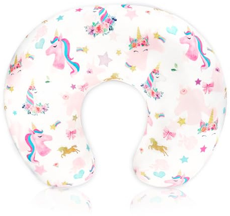 Pea Pod Nursing Pillow Cover Soft & Stretchy Removable Slipcover for Breastfeeding Pillows, Comfortable Nursing Pillow Case for Newborn, Snug Fit, Washable Feeding Pillow Slipcovers in Cute Unicorn