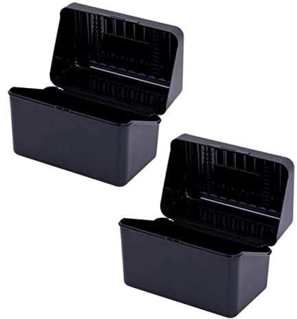 EXCEART 2stücke Visitenkartenbox Schwarz Kartenhalter Visitenkarten Aufbewahrung Box Visitenkartenhalter Schwarz Box Für Visitenkarten Visitenkartenetui Desktop-bilderständer Karten-organi