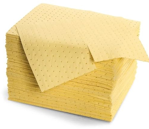 Bricoloco Toalla absorbente industrial de alta resistencia, para limpieza y prevención de derrames químicos en laboratorios. Absorbedor de humedades de agua, aceites, hidrocarburos y químicos. (25)