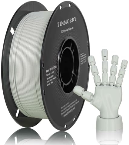 TINMORRY Filamento PETG Rapid da 1,75 mm, filamento per stampante 3D da 1 kg, Grigio chiaro