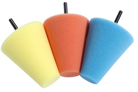Kichvoe 3Pezzi Spugne per Lucidatura per Auto Tamponi Lucidanti per Finitura e Lucidatura Ruote e Paraurti per Dettagli Auto Arancione