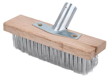 1 Stück Draht Schrubber, 20cm Edelstahl Heavy Duty Steife Metallborste Schrubber Besen mit Holzgriff Connector für Outdoor-Beton Entfernung