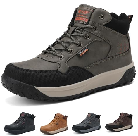 ARRIGO BELLO Scarpe Invernali Uomo Stivali Neve Foderati di Caldo Scarpe Trekking Alpinismo Antiscivolo 41-46 (Verde 44)