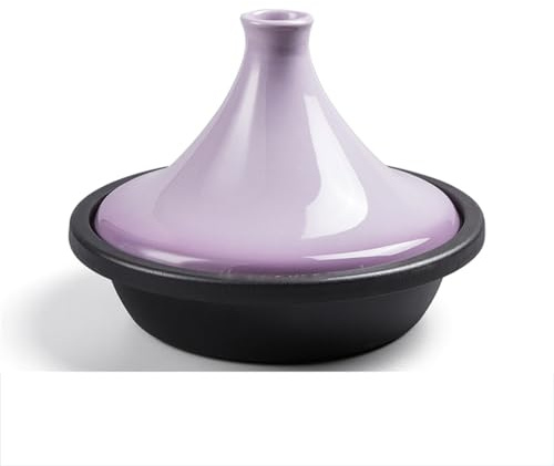HAJHI Tajine Marroqui Hierro Fundido Esmalte Olla De Cocción Lenta Cerámica Tajín Marroquí Para Gas Cocinas Tajina Inducción Para Hogar Restaurantes(27cm - purple)