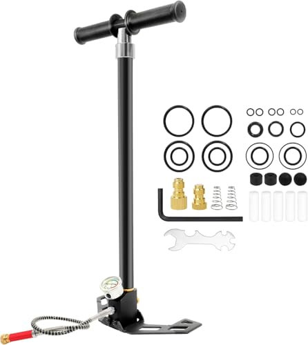 PCP handpump 30Mpa 4500Psi, 4 steg PCP högtryckshandpump, luftpump i rostfritt stål med olje-fuktfilter för PCP-luft, paintball