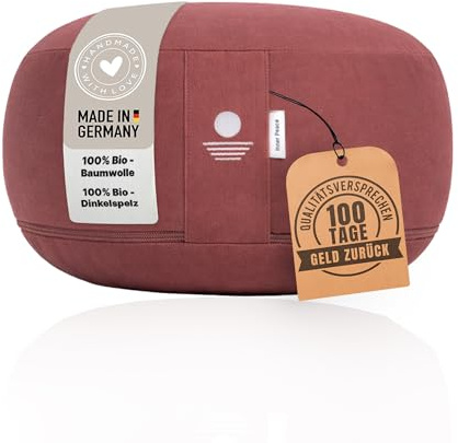 Inner Peace Yogakissen Meditationskissen aus 100% Bio Baumwolle und mit Bio Dinkelfüllung | Yogakissen Rund, Yoga Sitzkissen, Yogakissen Meditationskissen, Sitzkissen Yoga, Meditation Cushion | Meditationskissen rund, höhenverstellbar, Yoga Sitzkissen, waschbarer Bezug, Meditation Zubehör