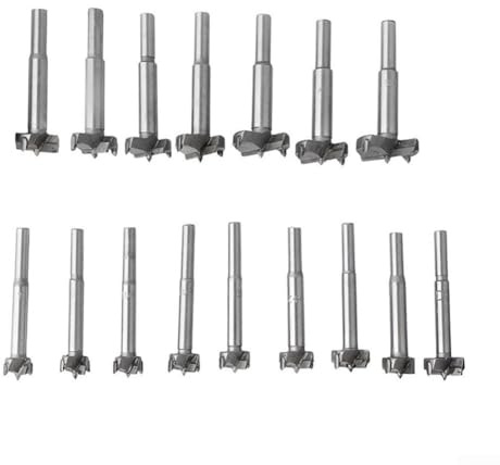 CYRENT 16 PCS Flat Wood Drill Bit Set 15mm-35mm Spade Bits For Clean Flat Bottom Holes