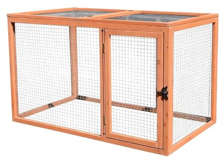 Großer Hühnerstall, Hühnerhaus Aus Holz, Geflügelgehege, Tierstall, Auslaufkäfig mit Sitzstangen und Türen, Kaninchen und Entenställe für Alle Tierarten(71.5cm)