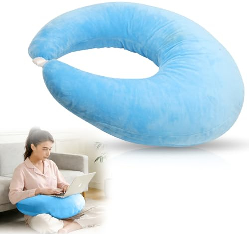 Wapasezyar Coussin ergonomique Crealis - Coussin de lecture - Coussin de bras de jeu ergonomique - Coussin de soutien - Coussin de bras ergonomique pour lire, jouer, travailler et crochet - Bleu