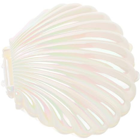COLLBATH Caja de Almacenamiento para Pendientes y Collares, Joyero en Forma de Concha Marina de Plástico Blanco para Escritorio y Hogar, Estuche Compacto para Joyas y Pulseras