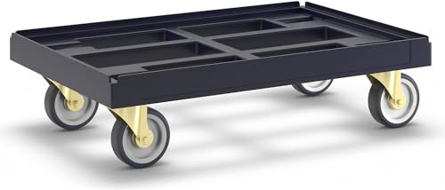 FRANKEL kaiserkraft | Plateau roulant | L x l 610 x 410 mm | en polyéthylène HD | noir