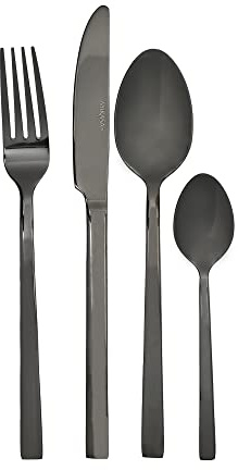 Mikasa Black 16 Piece Cutlery Set, Boxed