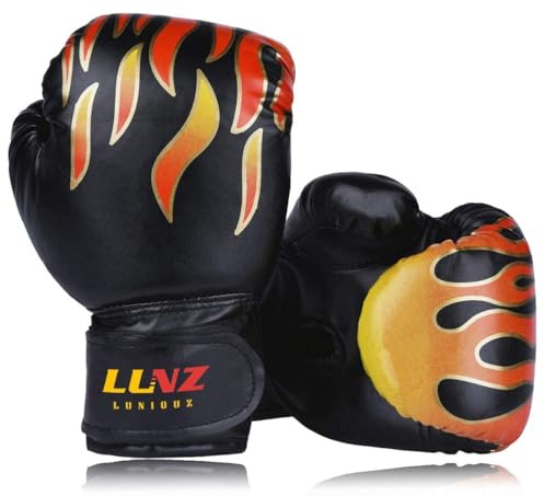 Luniquz Kinder Boxhandschuhe, Box-Handschuhe für Kinder von 3-16 Jahre Training Gloves 4OZ 6OZ 8OZ zum MMA, Muay Thai, Kickboxen und Sandsack Sport