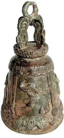 Handgefertigte thailändische Tempelglocke – Messing Lucky Elefant Glocke – hängende buddhistische Glocke aus Thailand – authentische gegossene Bronze, 12,7 cm