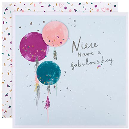 Hallmark Große Geburtstagskarte für Nichte, klassisches Ballon-Design, Blau