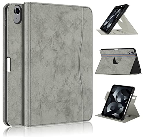 TOPCASE Kompatibel med iPad Air 5th Generation fodral 2022, smart stående fodral iPad Air 4:e generationen fodral med pennhållare, grå