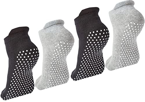 Sanstrong 4 Pairs Unisex Non Slip Grip Yoga Socks