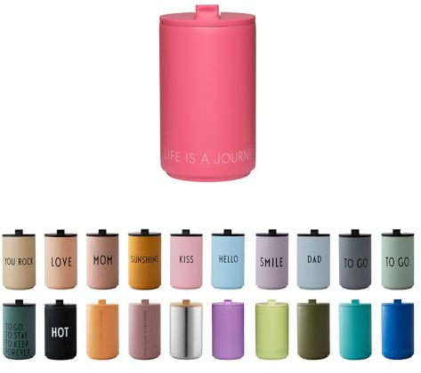 Design Letters Thermobecher | Thermobecher kaffee to go | Kaffeebecher To Go aus Edelstahl doppelwandig isoliert, auslaufsicher | Geschenke für frauen, Männer | Travel mug | 350 ml