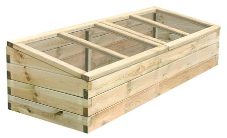 Zest Sleeper Cold Frame – Wooden Garden Cold Frame for Plants – Seedling Greenhouse for Patios, Balconies and Gardens – Pressure-Treated PEFC-Certified Wood – 1.70 m (W) x 0.60 m (D) x 0.43/0.32 m (H)