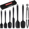 Set di 7 Spatole in Silicone, Spatola Silicone Cucina, Spatole per Dolci, Leccapentole Silicone da Resistente al Calore fino a 230ºC Antiaderent Set per Mescolare, Cuocere e Cucinare
